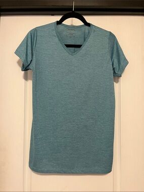 RealEssentials Women's V-Neck Tee - Teal Blue